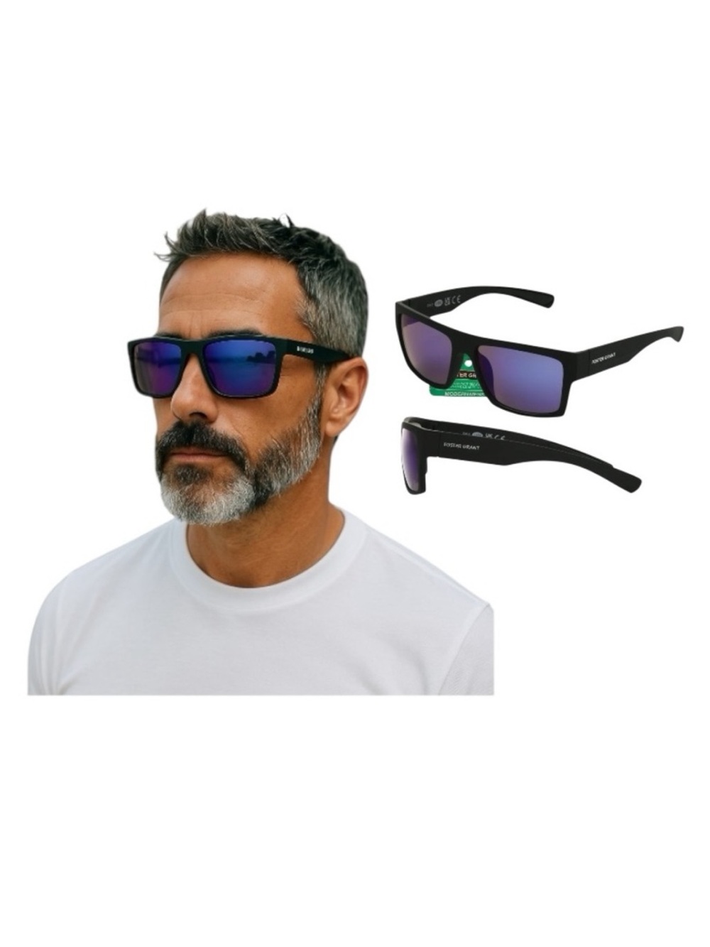 Foster Grant Black Modern Men Sunglasses